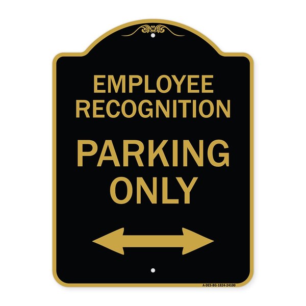 Signmission Employee Recognition Parking W/ Bi-Directional Arrow Heavy-Gauge Alum Sign, 18" x 24", BG-1824-24100 A-DES-BG-1824-24100 - main